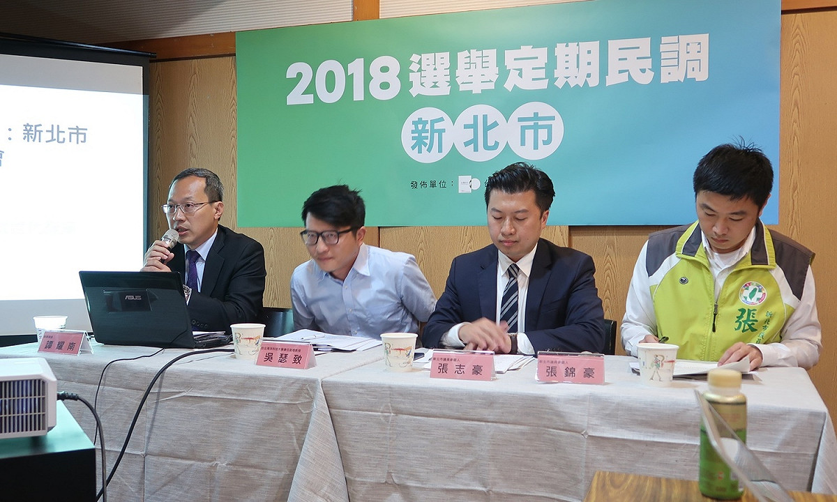 台灣世代智庫今（5）日發表新北市長選舉民調。 圖：林朝億/攝