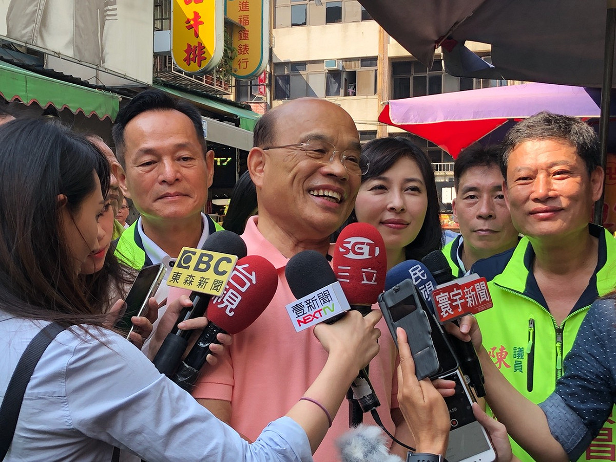 蘇貞昌指出，「整個民調趨勢我們是在上揚」，他會繼續努力爭取最後勝利。  圖：蘇貞昌競選辦公室／提供