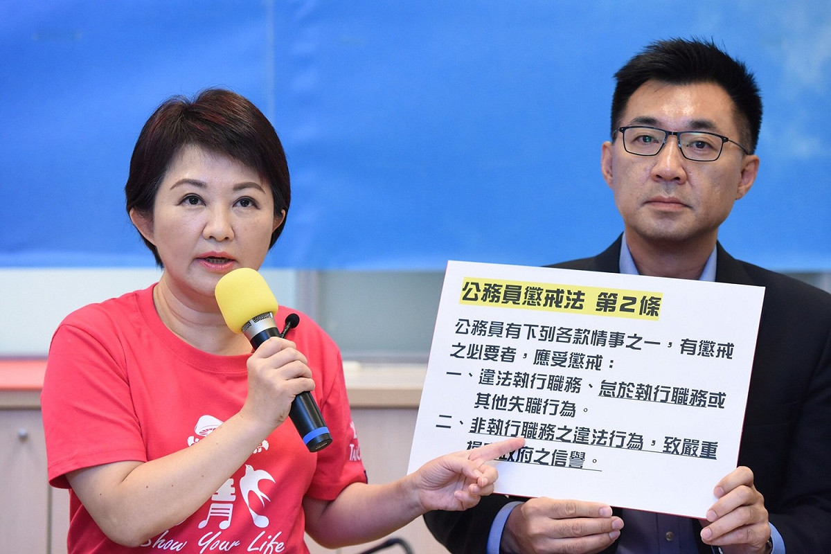 盧秀燕、江啟臣指林佳龍嚴重違反行政中立。 圖 : 盧秀燕競選總部/提供