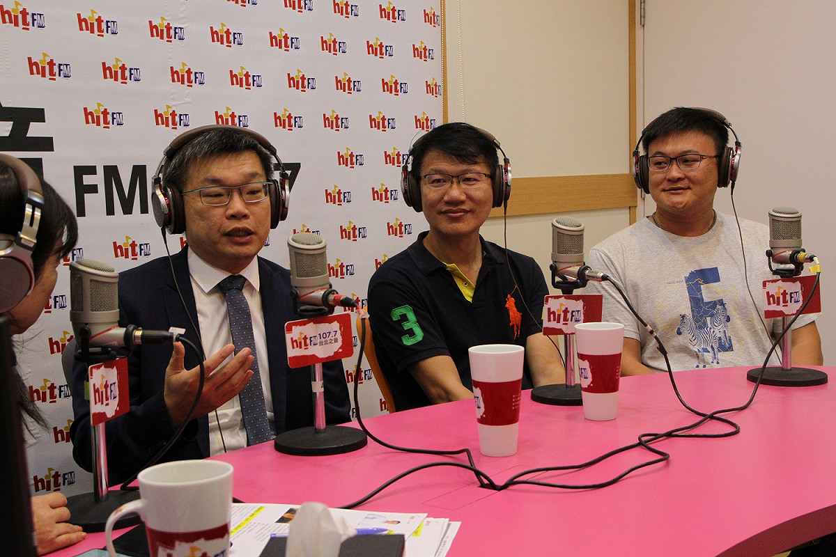 蔡其昌在廣播節目受訪時指出，林佳龍的支持度穩定領先。 Hit Fm《蔻蔻早餐》製作單位/提供
