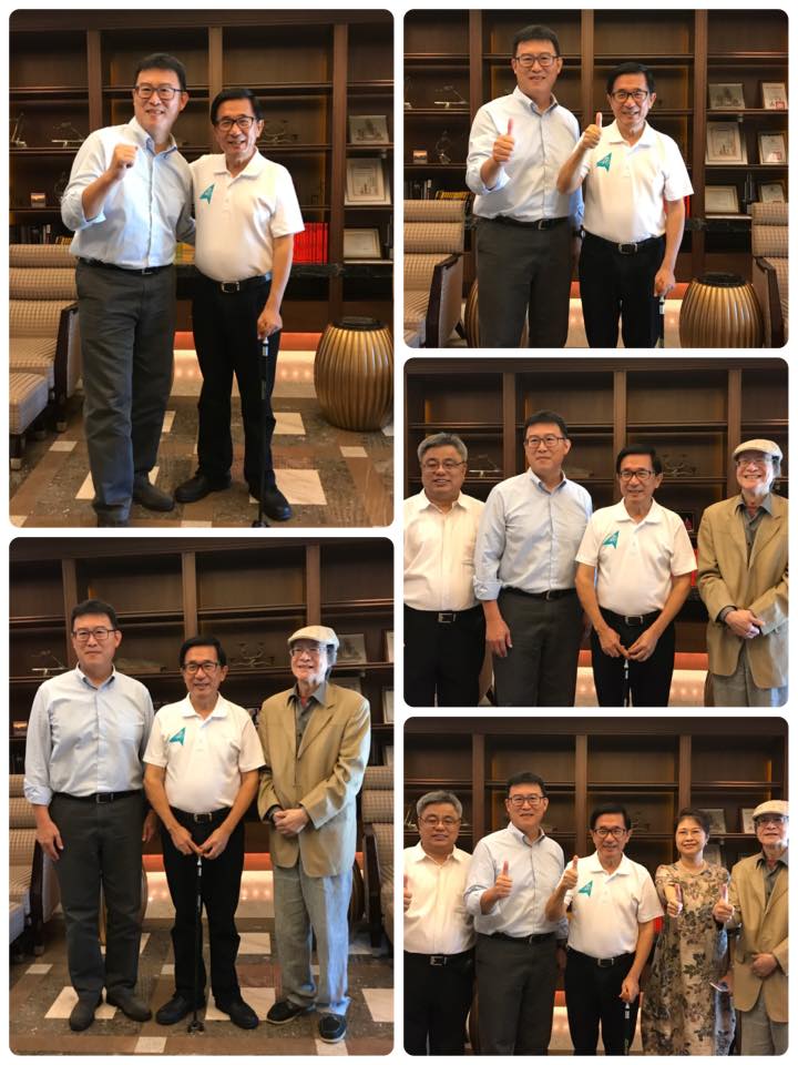 民進黨台北市長候選人姚文智日前到高雄探望前總統陳水扁，當場邀請陳水扁擔任選舉與未來市政最高顧問，阿扁聽聞後欣然同意。 圖：翻攝新勇哥物語