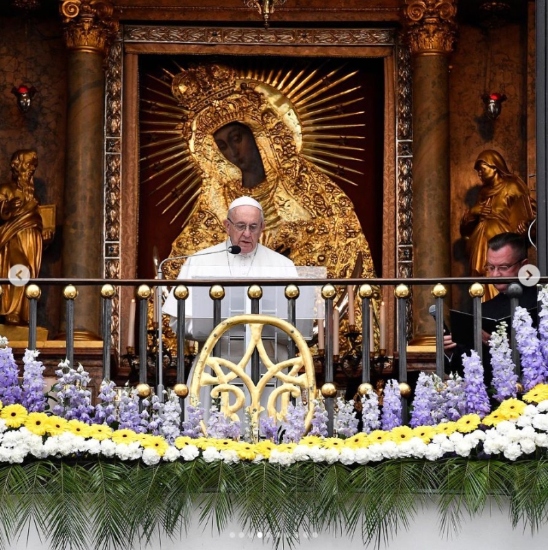 教宗方濟各22日訪問天主教國家立陶宛。 （圖取自方濟各IG網頁www.instagram.com/franciscus）