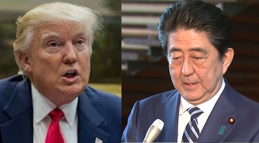 川普與安倍談到北韓、日本人遭北韓綁架問題，以及美日和國際貿易。 圖：新頭殼合成