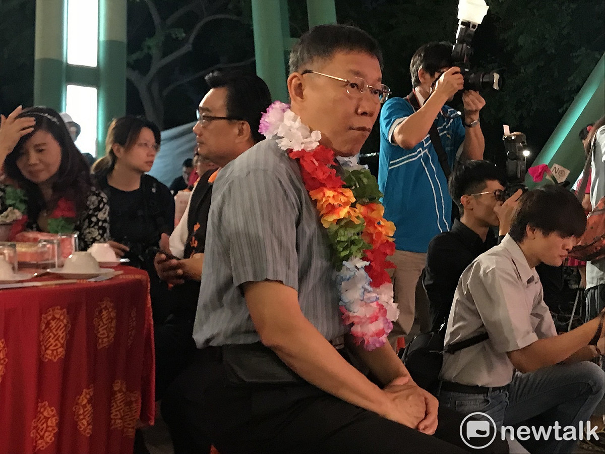 台北市長柯文哲晚間出席「花現新圓山—來圓山呷辦桌」活動。 圖：周煊惠 / 攝