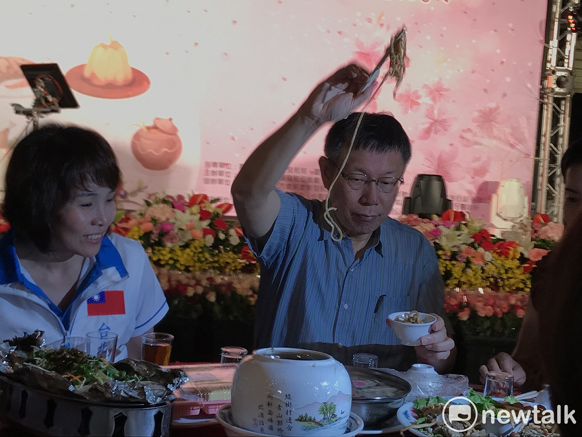 台北市長柯文哲今日晚間出席「花現新圓山—來圓山呷辦桌」活動。 圖 : 周煊惠 / 攝