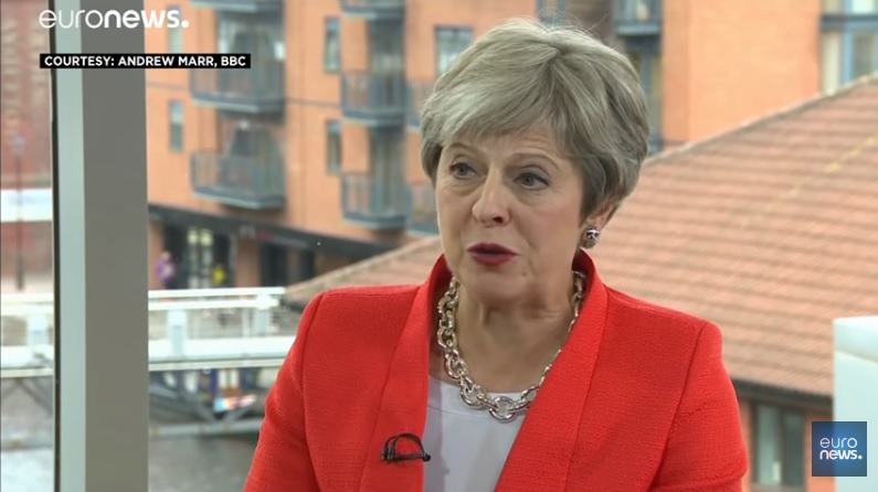 英國首相梅伊（圖）所領導的保守黨正召開年度黨大會，不少疑歐派黨代表反對她的脫歐計畫。 圖：翻攝Youtube
