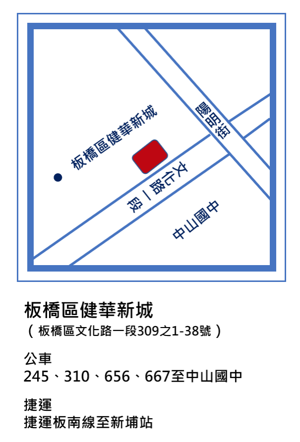 如何去板橋區健華新城看這裡！ 圖：截自新北市文化局網站