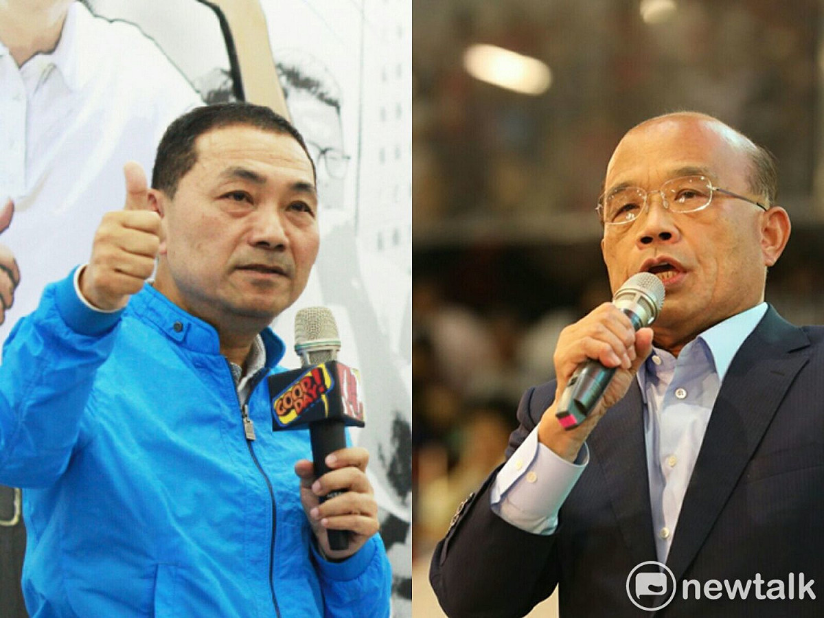 侯友宜(左)、蘇貞昌(右)在政院確定不蓋深澳電廠之後，將提出什麼政見讓選民買單，各界都在看。 圖：新頭殼合成圖