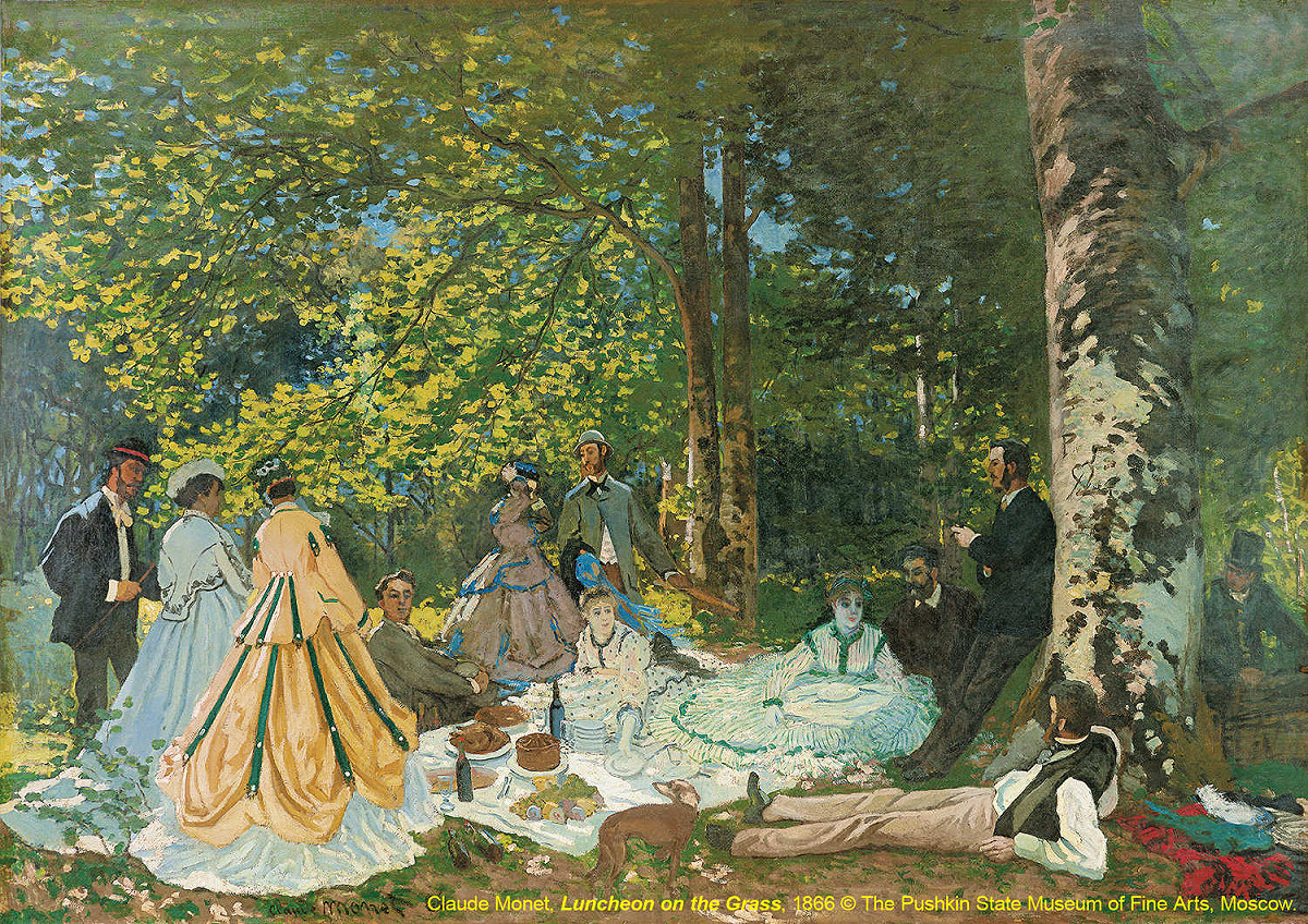 草地上的午餐 Luncheon on the Grass / 克勞德·莫內Claude Monet / 1866 圖：截自俄羅斯普希金博物館特展網頁