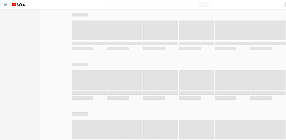 Youtube今(17)早呈現當機狀態，畫面一片空白。 圖：翻攝自Youtube