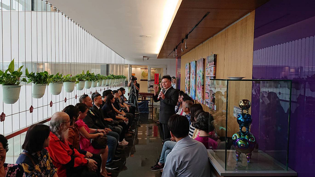 研考會主委柳嘉峰於開幕時致詞。 台中市政府/提供