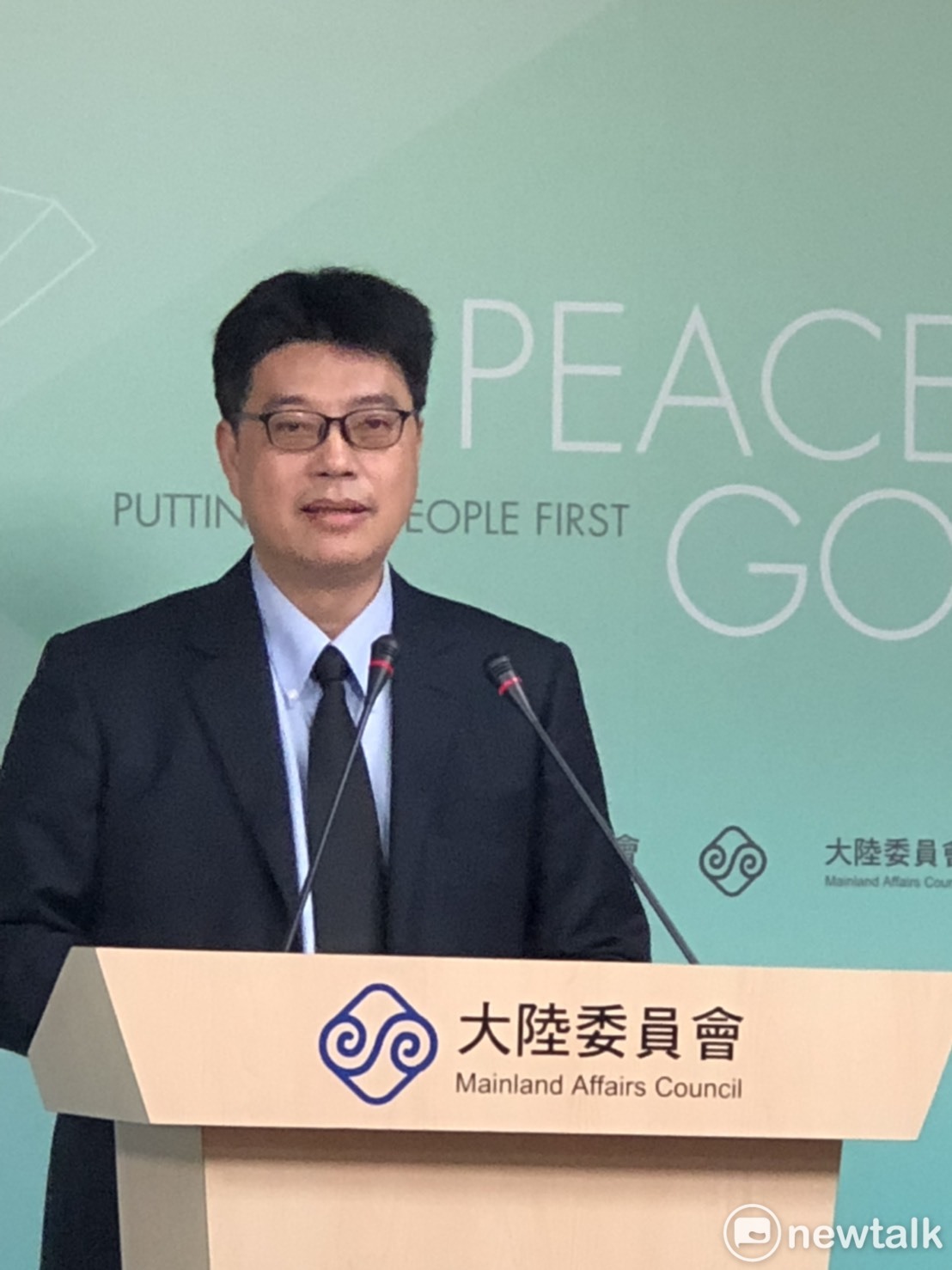 對於南京市長藍紹敏來台是否有安排會晤陸委會主委陳明通或其他官員，該會副主委邱垂正今（18）天沒有正面說明。 圖：謝莉慧/攝