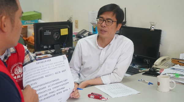 陳其邁承諾，未來當選市長會提升消防預算。 圖：陳其邁選辦/提供