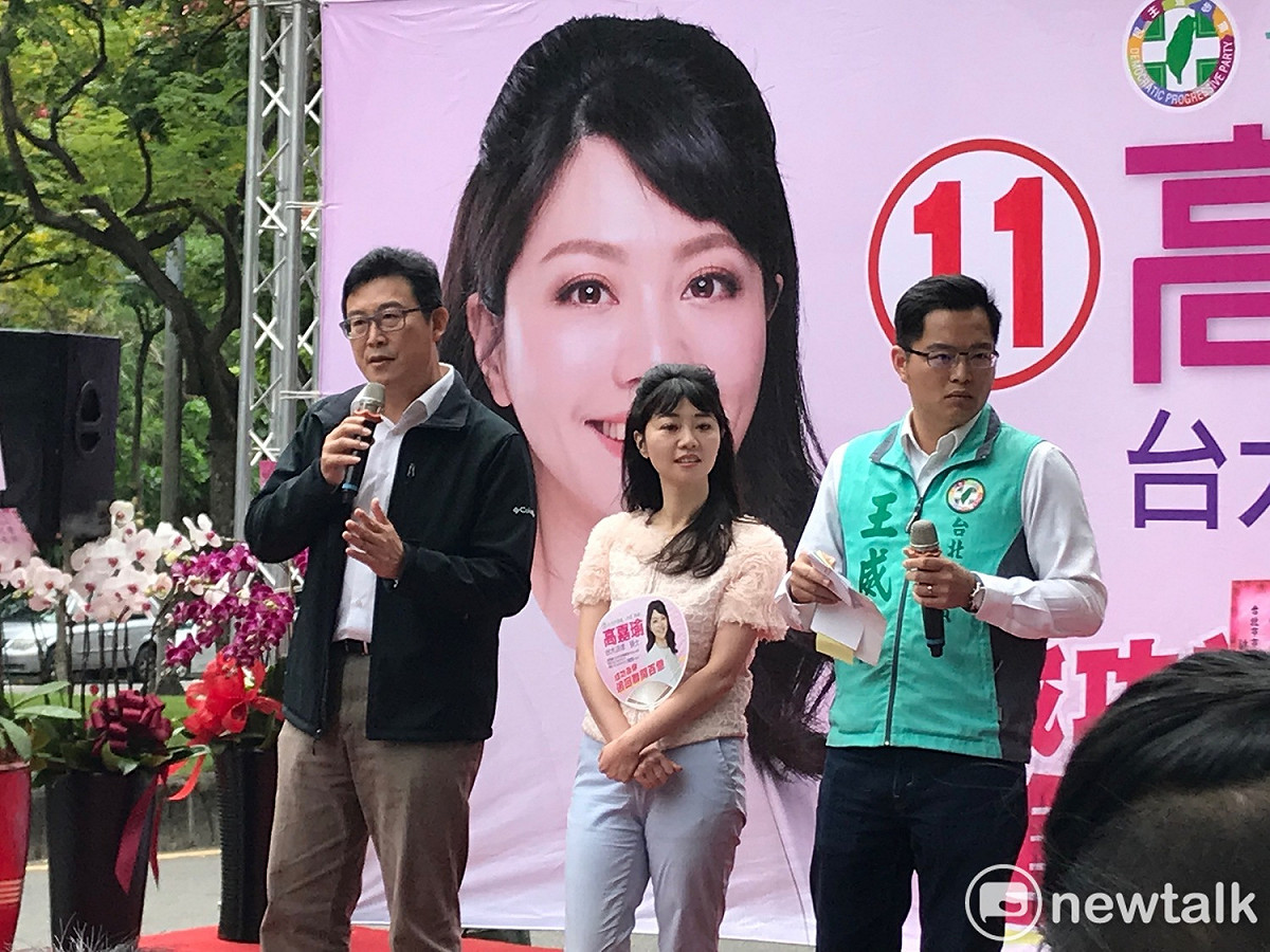 姚文智（左起）、高嘉瑜、王威中。 圖：周煊惠 / 攝