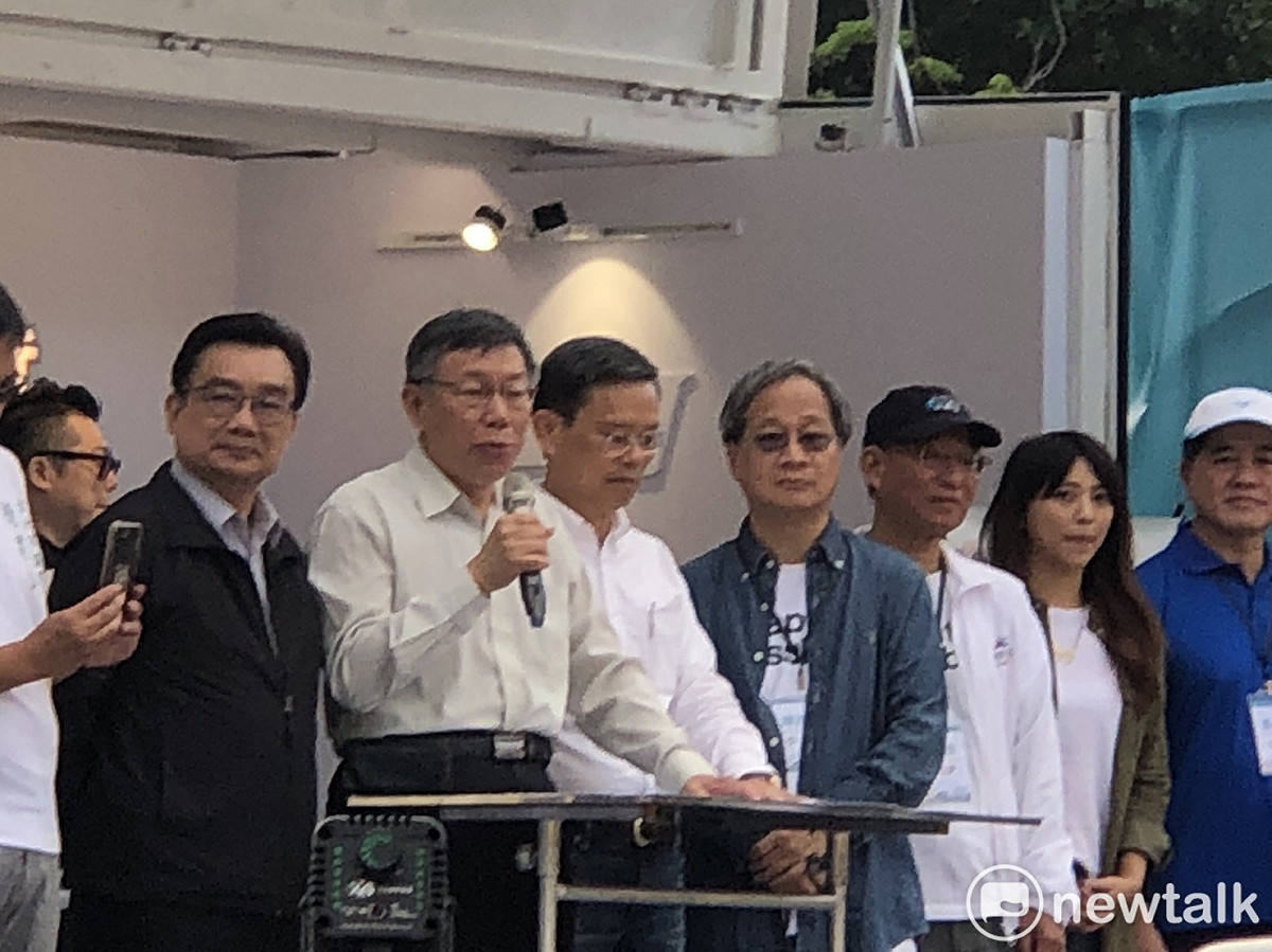 柯文哲下午出席行動競選總部園遊會，強調自己是「失言了」。 圖：周煊惠 / 攝