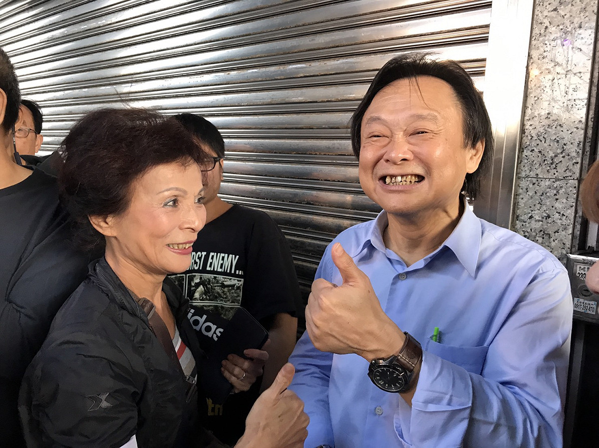 台北市議員王世堅驚現活動現場。 圖：朱蒲青/攝