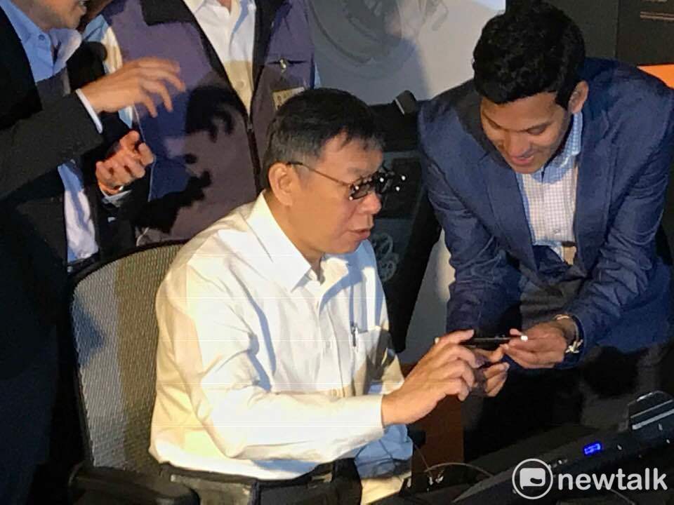 台北市長柯文哲今日出席台北數位產業園區AVR國際創新學校開幕式。 圖：周煊惠 / 攝