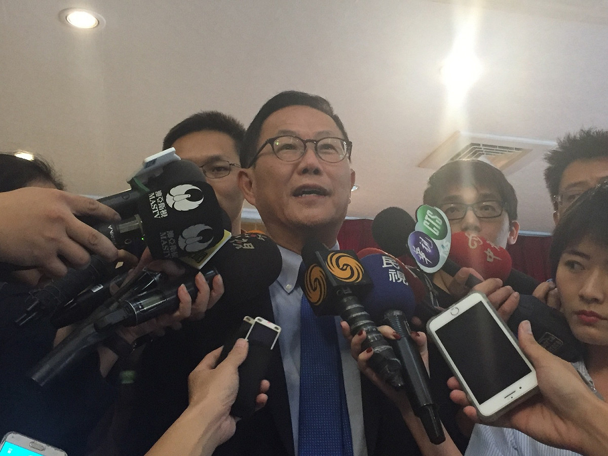丁守中下午出席台北商業會舉辦的商人節活動。 圖：趙婉淳／攝