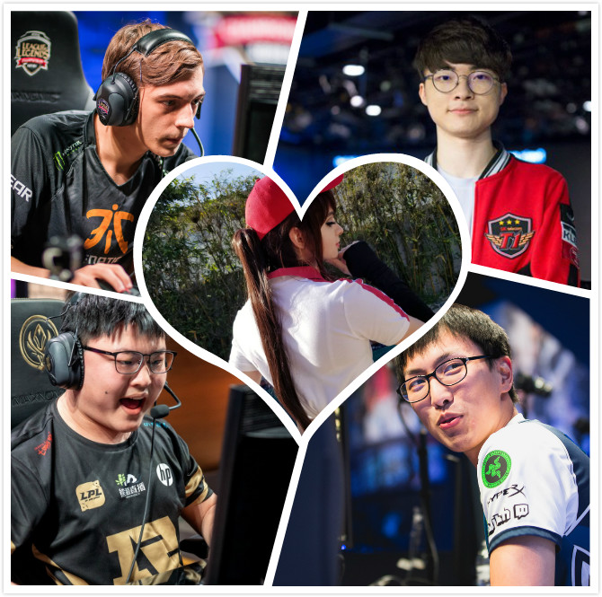 SKT中下組合Faker&amp;Bang、TL Doublelift、C9 Sneaky、FNC雙箭頭Caps&amp;Rekkles與RNG Uzi&amp;Mlxg各自成為LCK、NA、EU與LPL前二高票者。 圖：翻攝自LOL Esports flickr／新頭殼合成圖
