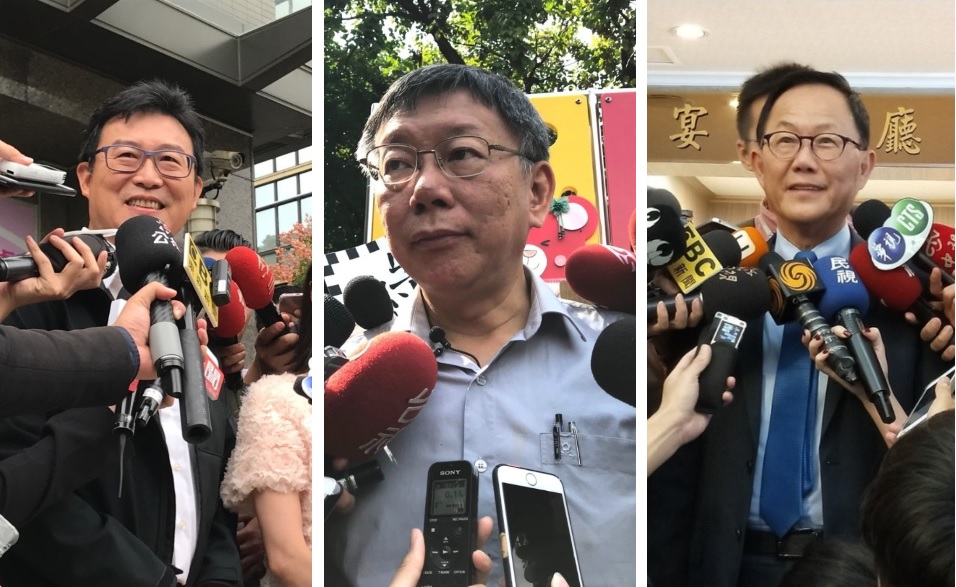 TVBS民調中心今(26)日公布台北市長選舉最新民意調查結果，柯文哲支持度為40%，國民黨丁守中支持度則是33%，民進黨姚文智則有12%。 圖：新頭殼組圖