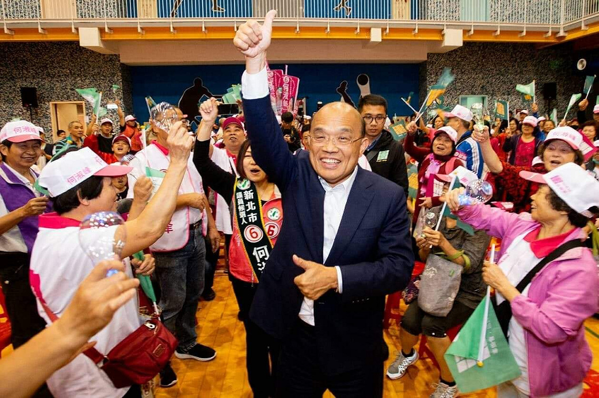 蘇貞昌說，過去他就是在新莊豐年街，姐姐的家中準備律師執照，所以他對新莊有很深的感情。 圖：蘇貞昌競選辦公室/提供