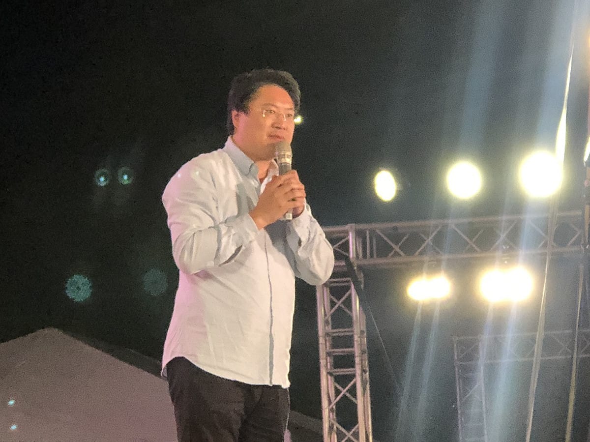 基隆市長林右昌幫蘇貞昌站台。 圖：周煊惠 / 攝