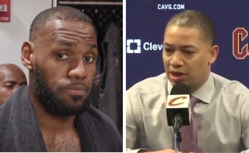 在LeBron James轉隊後，克里夫蘭騎士隊開季遭逢六連敗，主帥Tyronn Lue因此遭到開除，James知悉後也發文感謝前教頭。 圖：翻攝自推特