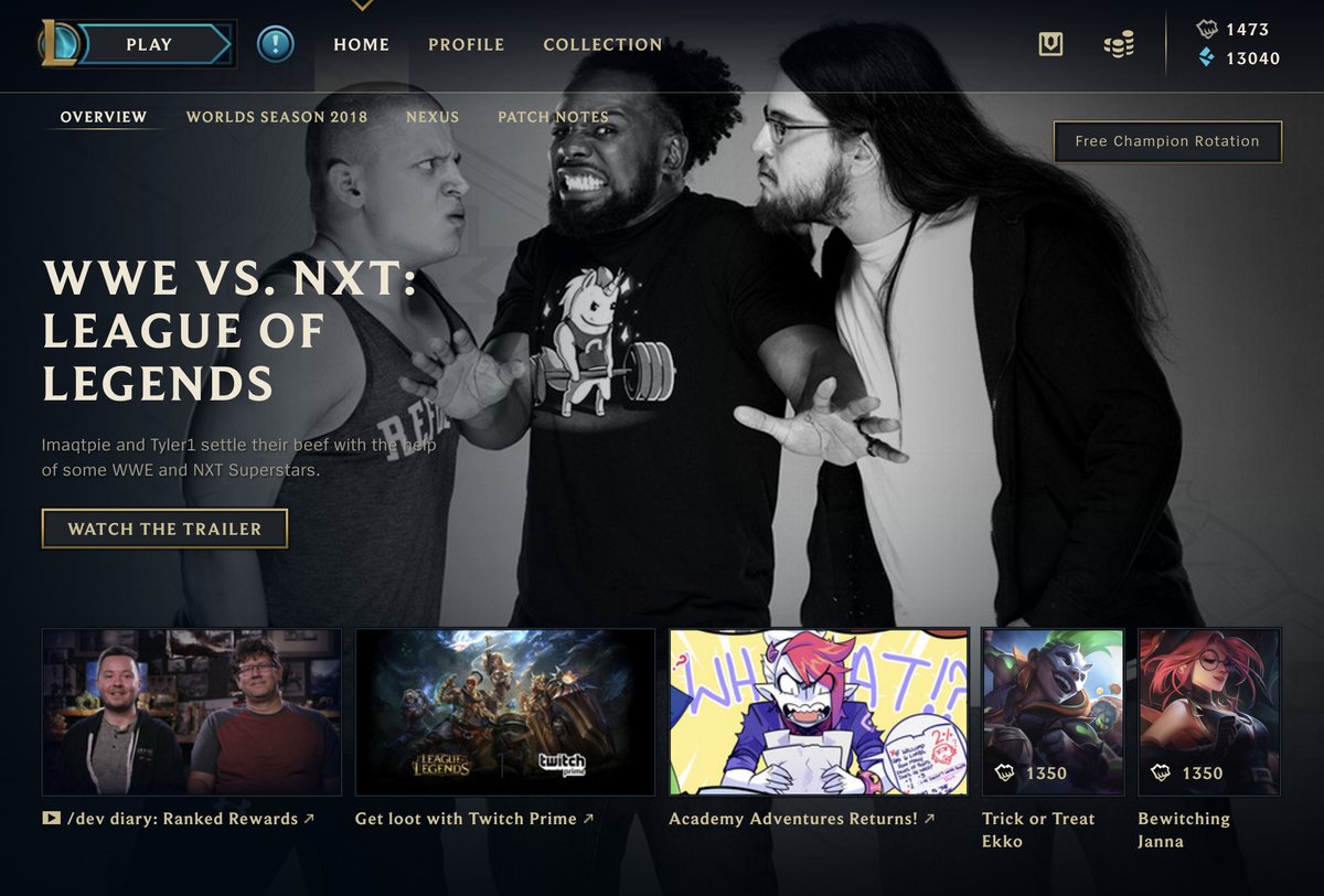 Tyler1與Imaqtpie將率領WWE與NXT摔角巨星在《英雄聯盟》中一較高下。 圖：翻攝遊戲畫面