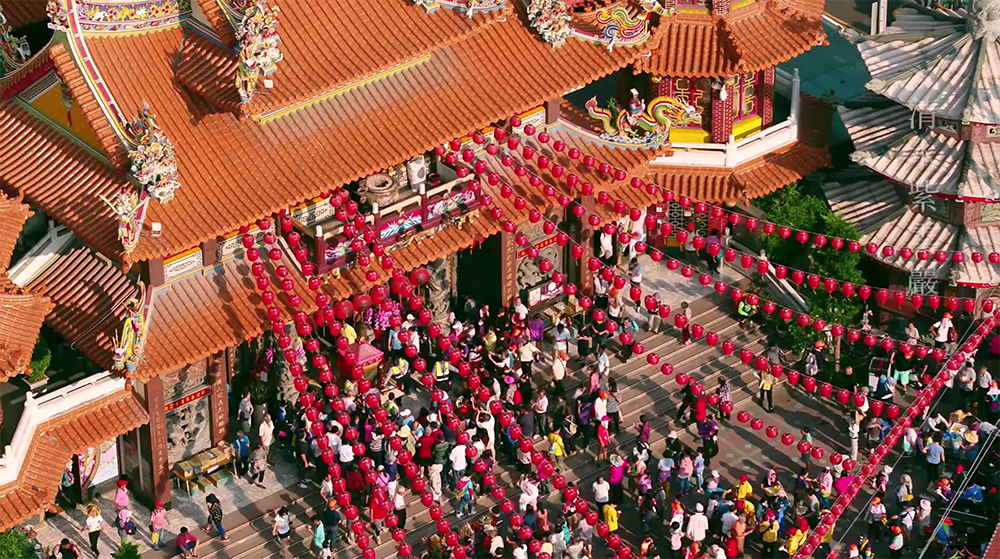 台中廟宇空拍圖。 圖：截自咱的台中影片