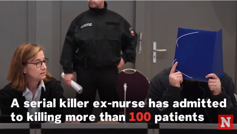 二戰後德國最嚴重的連續殺人案件30日開庭審理，前護士赫格爾（Niels Hoegel），當庭承認殺害100名病人。 圖：翻攝Youtube