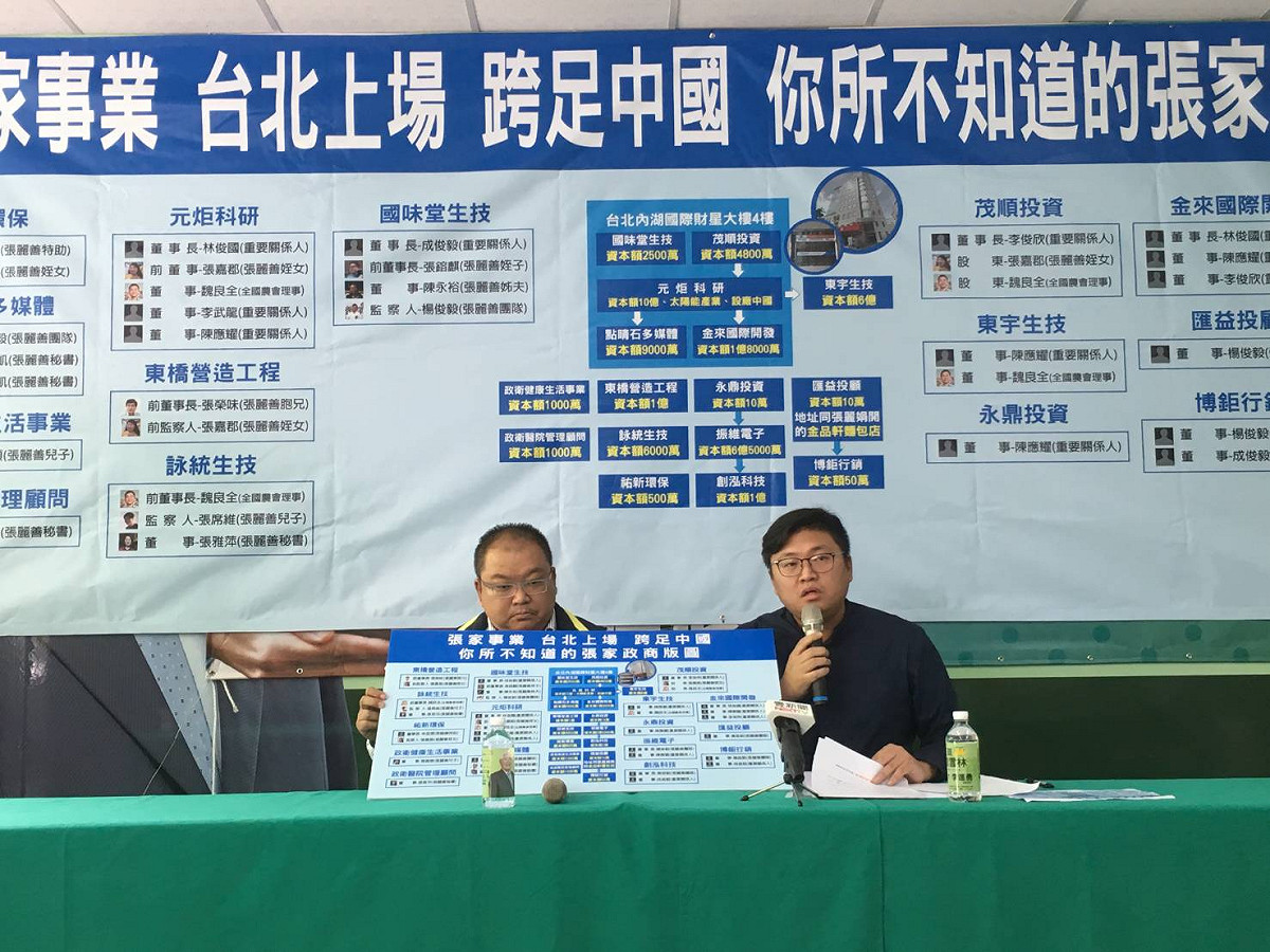 雲林縣長李進勇競選總部今（２）日召開記者會，質疑張麗善陣營口口聲聲愛雲林，實際卻投資台北、設廠中國。 圖：李進勇選辦提供