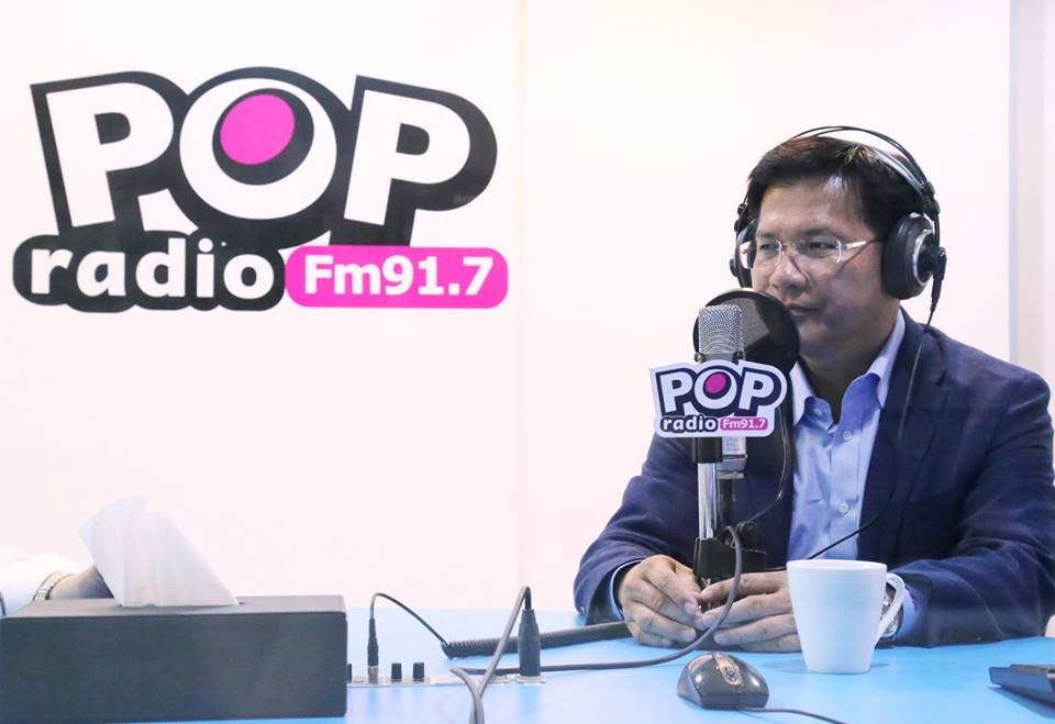 台中市長林佳龍今（8）日接受廣播專訪。 圖：POP RADIO /提供