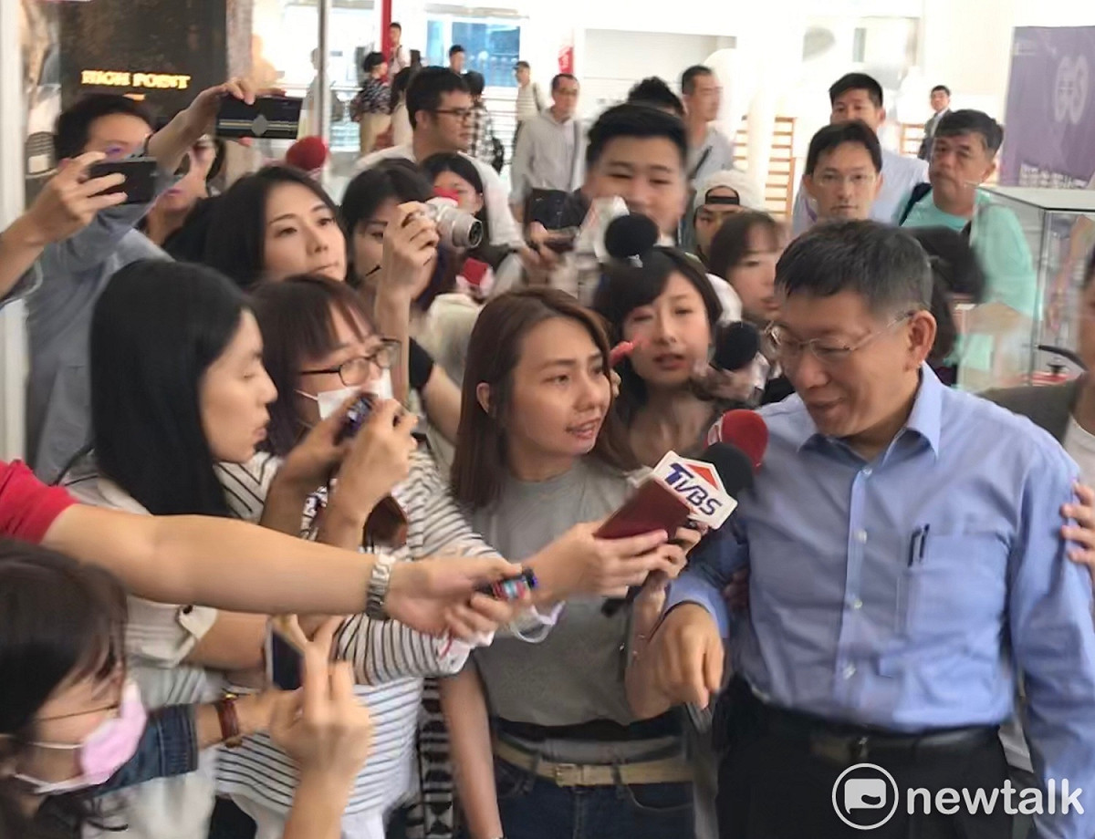 台北市長柯文哲下午出席台北市長候選人公辦政見發表。 圖 : 周煊惠 / 攝