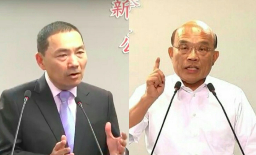 針對深澳燃煤電廠議題，侯友宜認為身為新北市長應該表態清楚，蘇貞昌強調有污染他絕對不允許。 圖：新頭殼合成