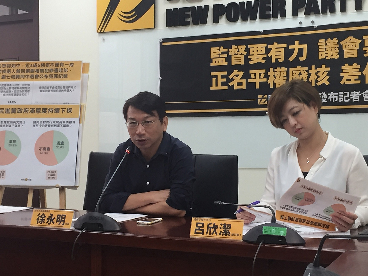 選前民調即將封關，時代力量今（13）天不免俗地發布最後一波民調。 圖：趙婉淳／攝