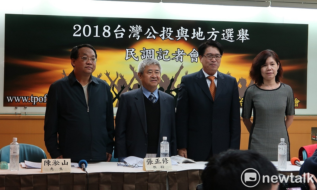台灣民意基金會13日舉行民調公布記者會。 圖：林朝億/攝