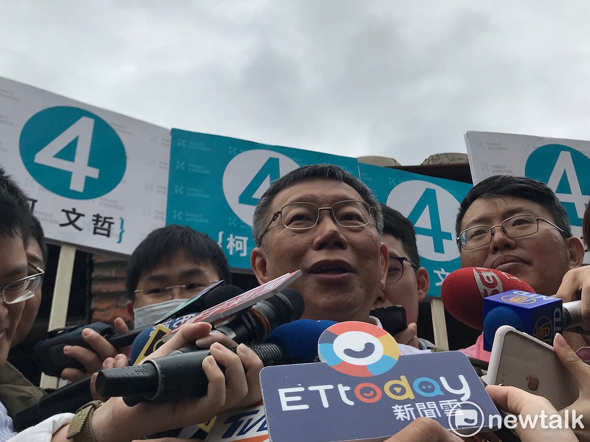 台北市長柯文哲今日上午酸國民黨候選人丁守中廣告「很無聊」。 圖 : 周煊惠 / 攝