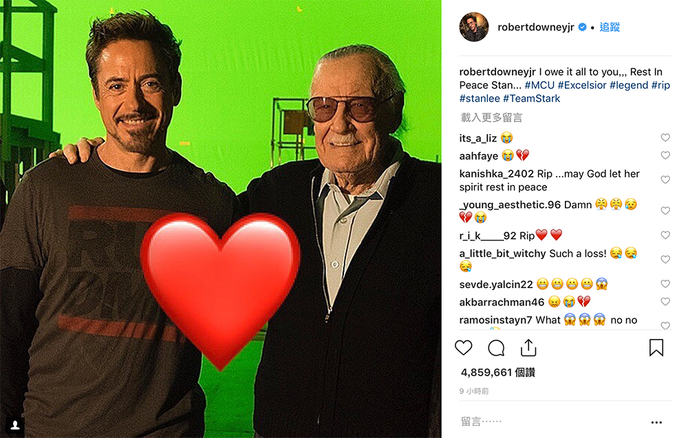 鋼鐵人小勞勃道尼（Robert downey jr）發文。 圖：截自Robert downey jr Instagram