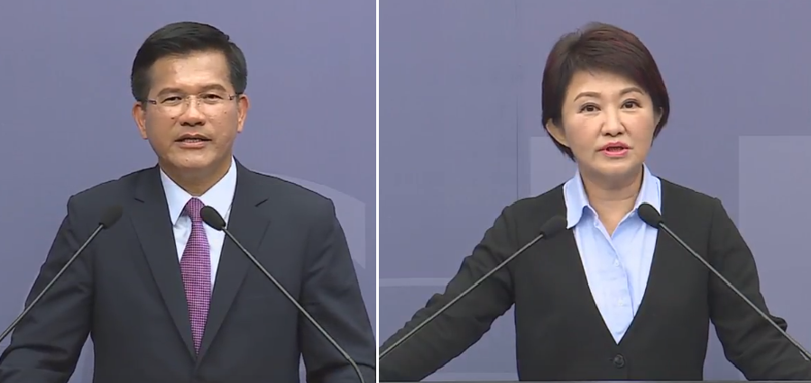 台中市長選舉公辦政見辯論會今(13)日晚間登場，台中市長林佳龍與國民黨候選人盧秀燕隔空交火。 圖：新頭殼合成