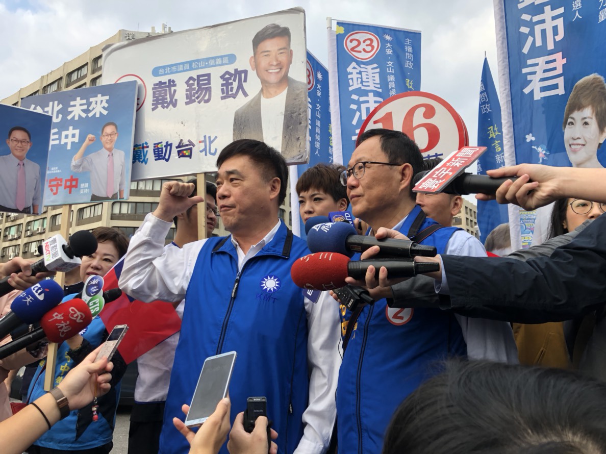 郝龍斌今陪同丁守中造勢。 圖：丁守中辦公室提供
