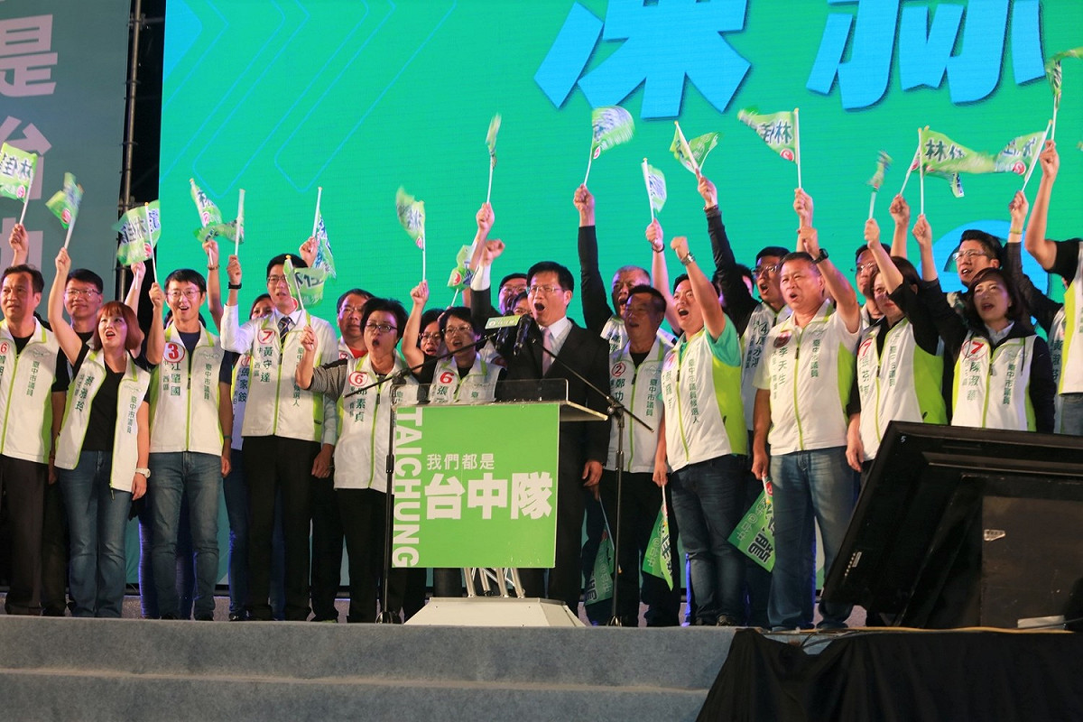 「我們都是台中隊」造勢晚會17日晚在太平區舉行。 圖：林佳龍競選總部/提供