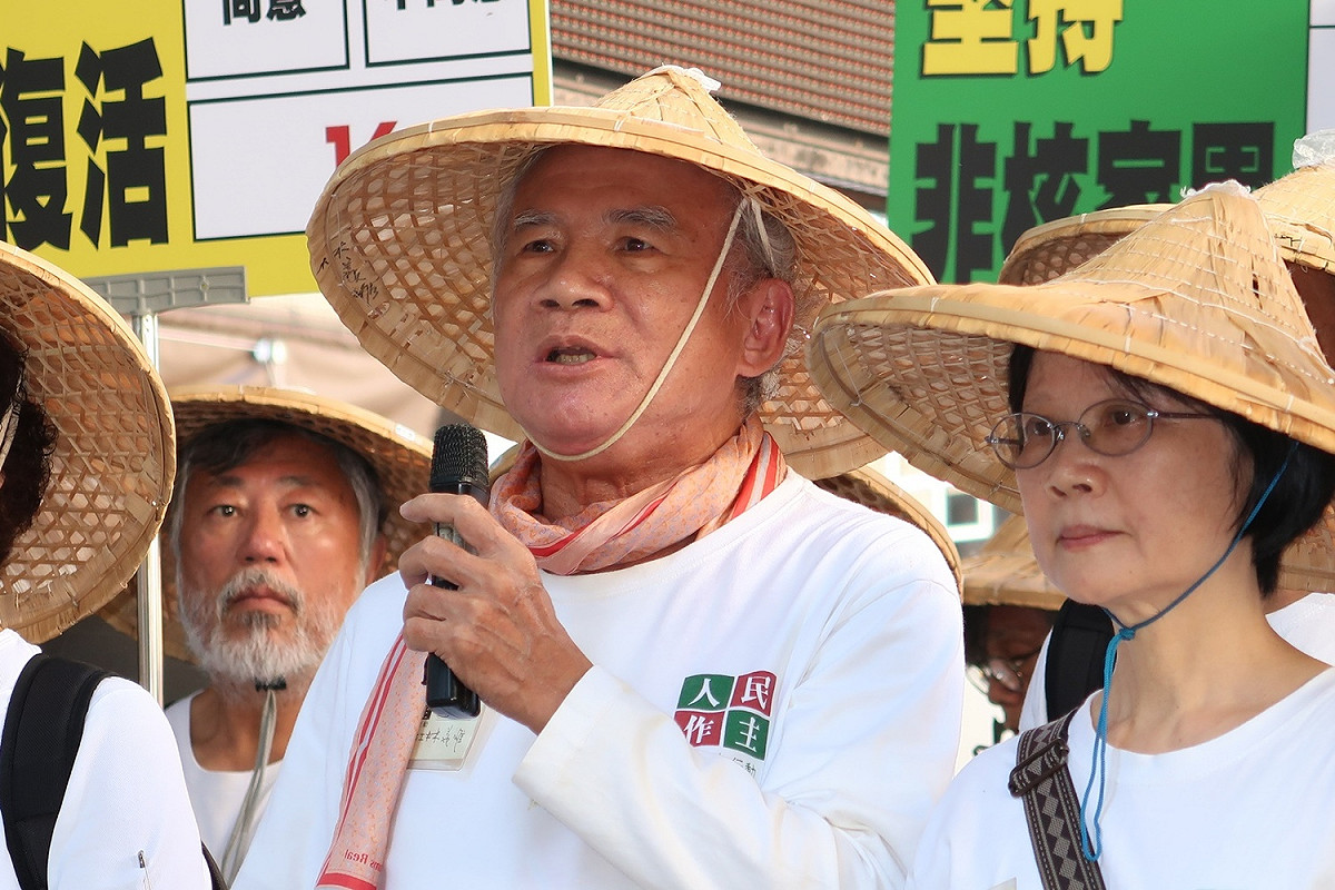 前民進黨主席林義雄21日呼籲對公投第16案投下反對票。 資料照片：林朝億/攝