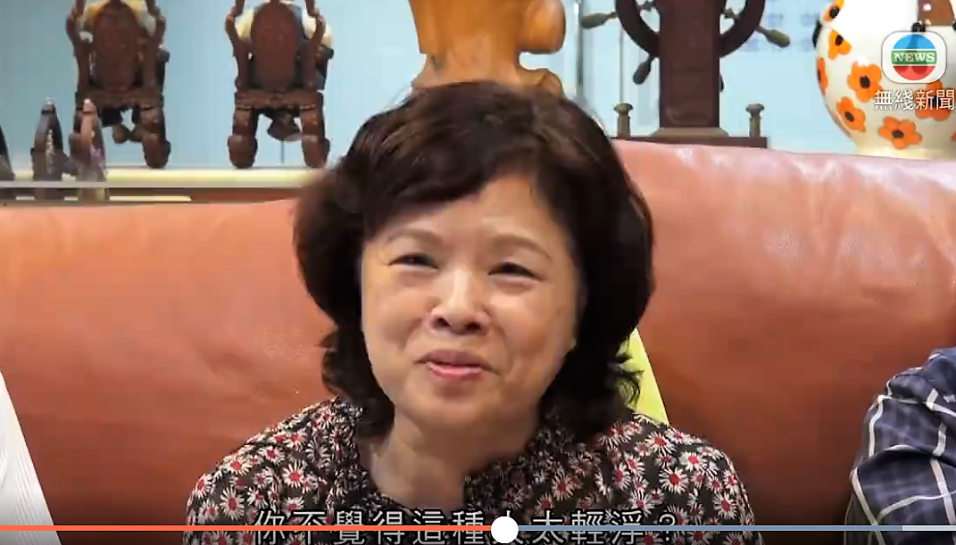 長期支持國民黨的李郭鶯娥，今年因為韓國瑜在普悠瑪事件後捐血的言行，認為太輕浮，不可信賴。 無線新聞畫面