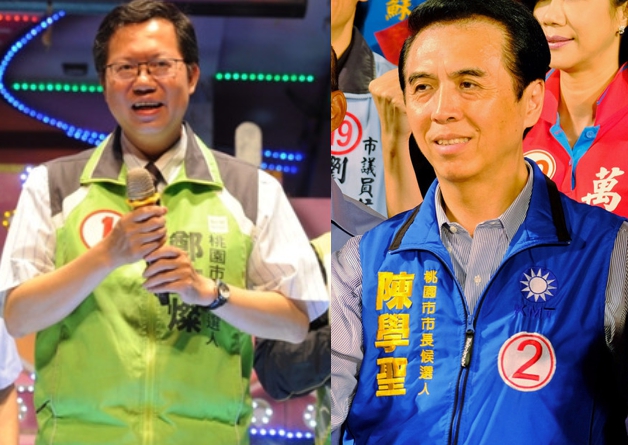 民進黨桃園市長候選人鄭文燦（左）、國民黨桃園市長候選人陳學聖（右）。 圖：新頭殼合成