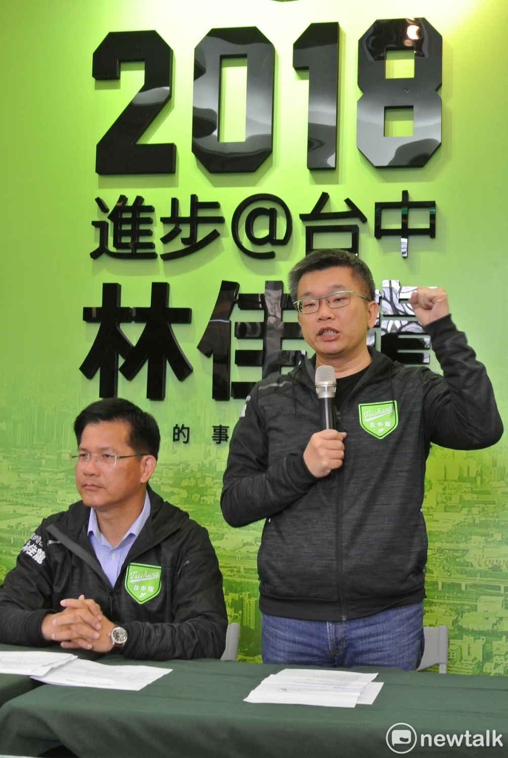 蔡其昌一天兩度為林佳龍站台。 圖 : 唐復年/攝