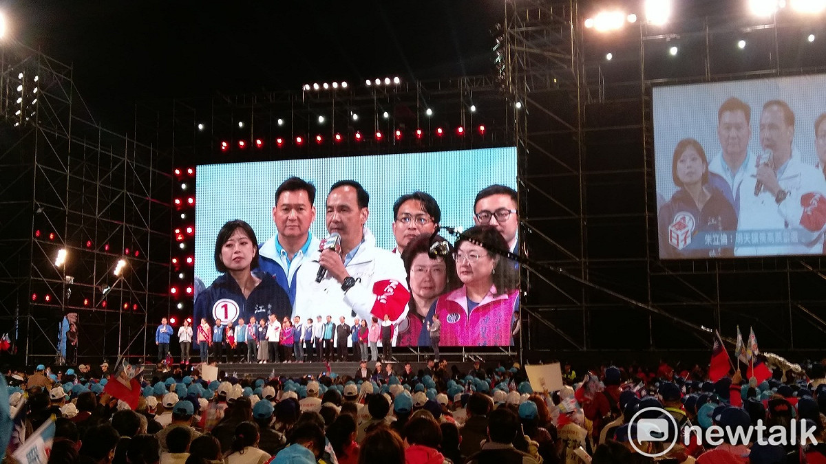 朱立倫表示，希望大家能用選票教訓民進黨。 圖：陳佩君／攝
