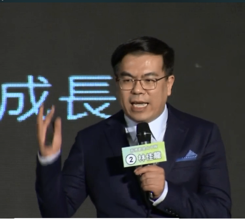 氣象達人彭啟明為林佳龍站台。 圖 : 林佳龍競選總部/提供