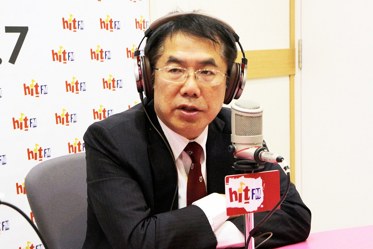 台南市長當選人黃偉哲28日接受周玉蔻訪問。 圖：Hit Fm《蔻蔻早餐》製作單位提供
