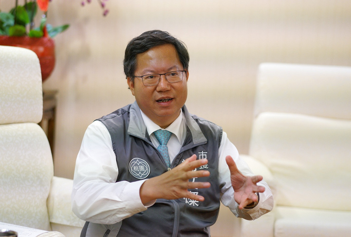 桃園市長鄭文燦5日晚間接受媒體訪問。。 資料照片：張良一/攝