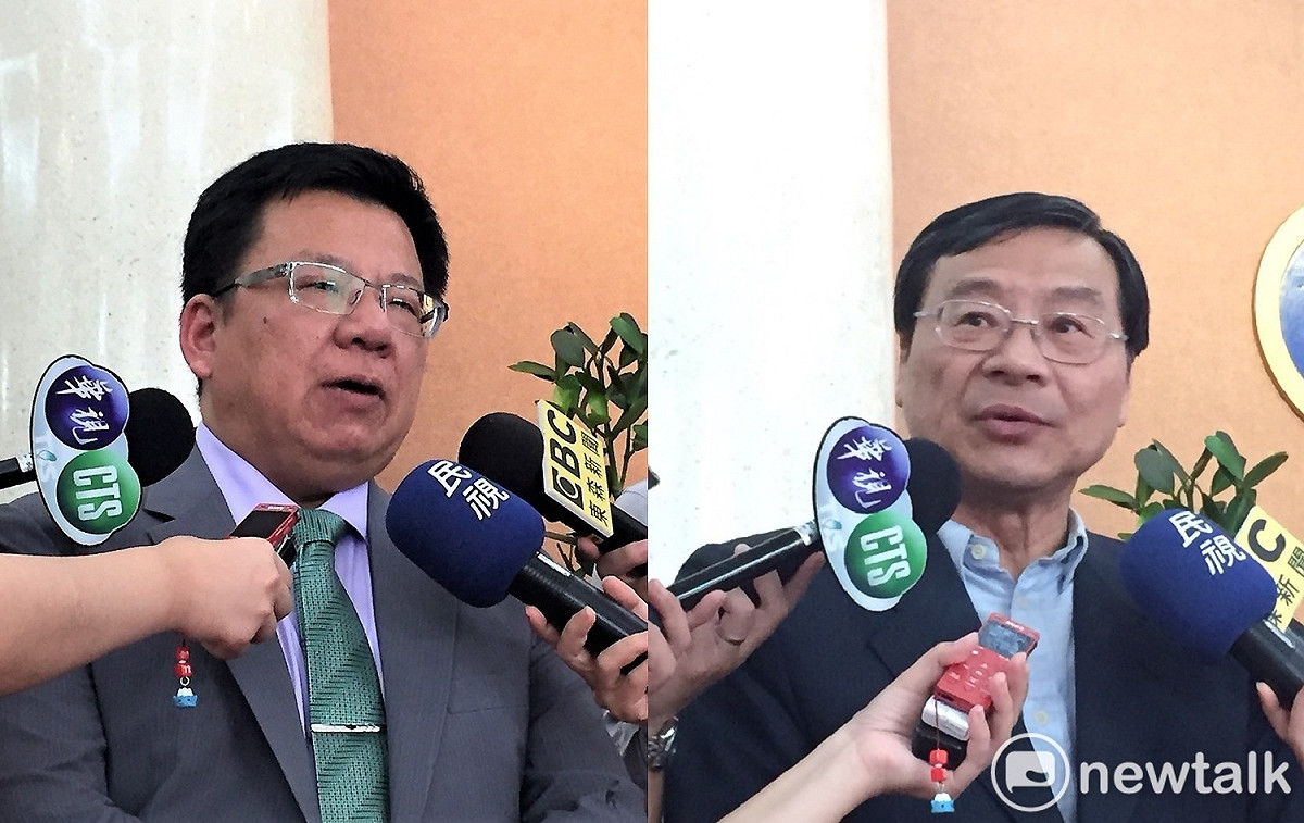 民進黨立法院黨團幹事長李俊俋（左），國民黨立法院黨團書記長曾銘宗（右）。 圖：趙婉淳／攝（資料照片）